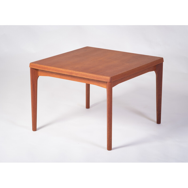 Table basse vintage carrée en placage de teck par Henning Kjærnulf pour Vejle Chairs and Furniture Factory, 1960