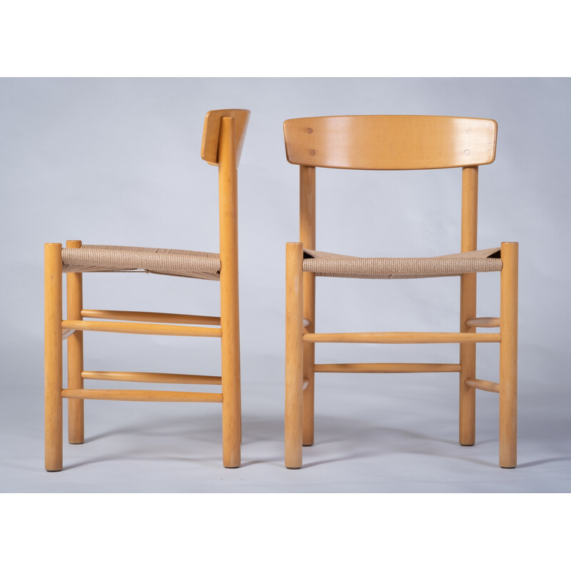 Set of 4 vintage J39 dining chairs in beech by Børge Mogensen for FBD