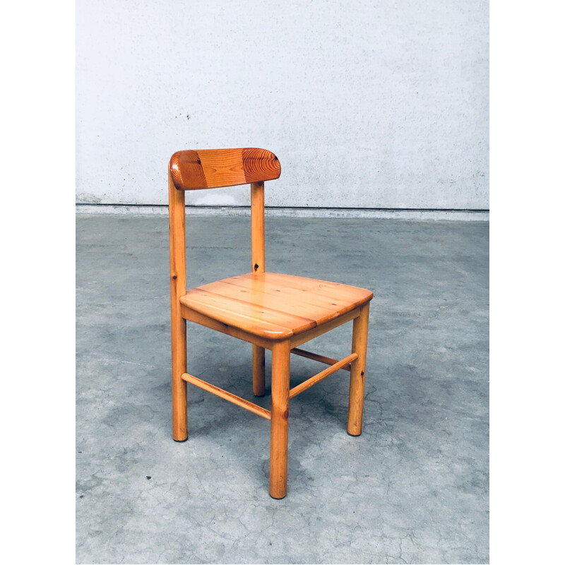 Set of 8 vintage solid pine dining chairs by Rainer Daumiller for Hirtshals Savvaerk, Sweden 1970