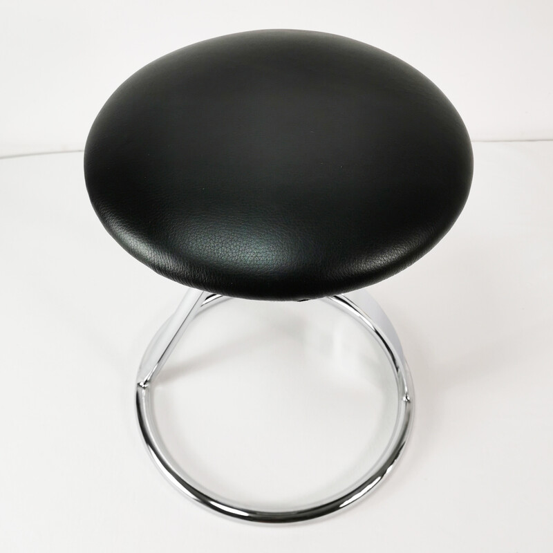 Vintage Zaz stool in chrome metal and eco-leather for Zeftig, Netherlands 2005