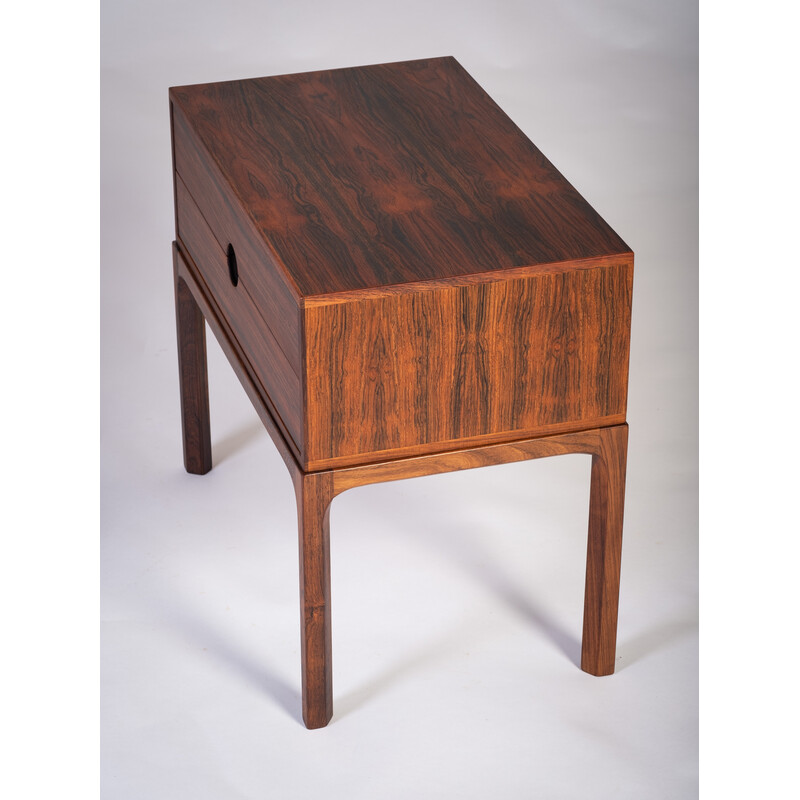 Vintage rosewood bedside table with 2 drawers by Aksel Kjersgaard, Denmark 1960