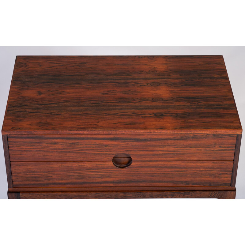 Vintage rosewood bedside table with 2 drawers by Aksel Kjersgaard, Denmark 1960