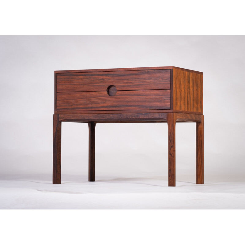 Vintage rosewood bedside table with 2 drawers by Aksel Kjersgaard, Denmark 1960