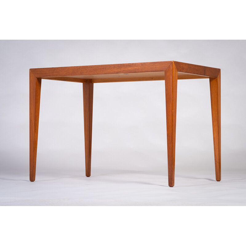 Vintage teak and ceramic coffee table by Severin Hansen for Haslev, Denmark 1960