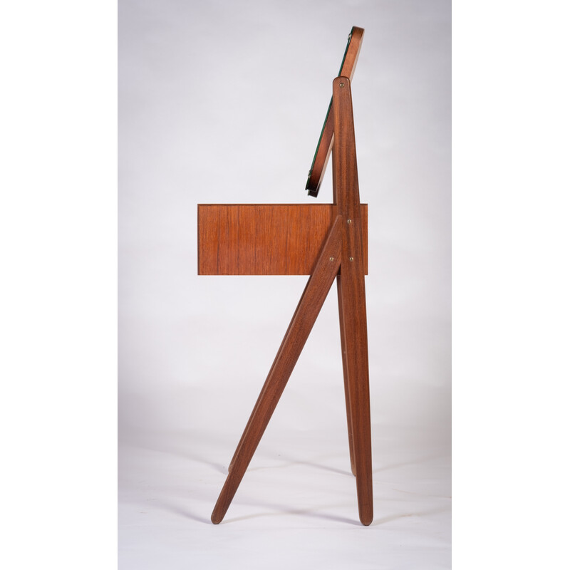 Vintage teak and glass dressing table for Ølholm Møbelfabri, Denmark 1960