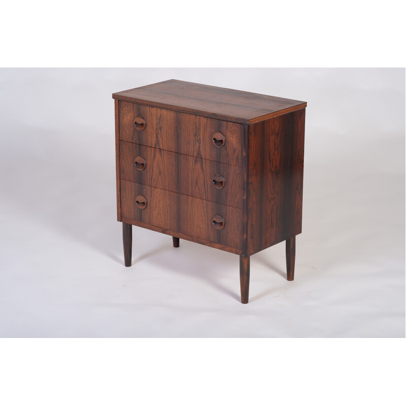 Vintage rosewood chest of drawers with 3 drawers, Denmark 1960
