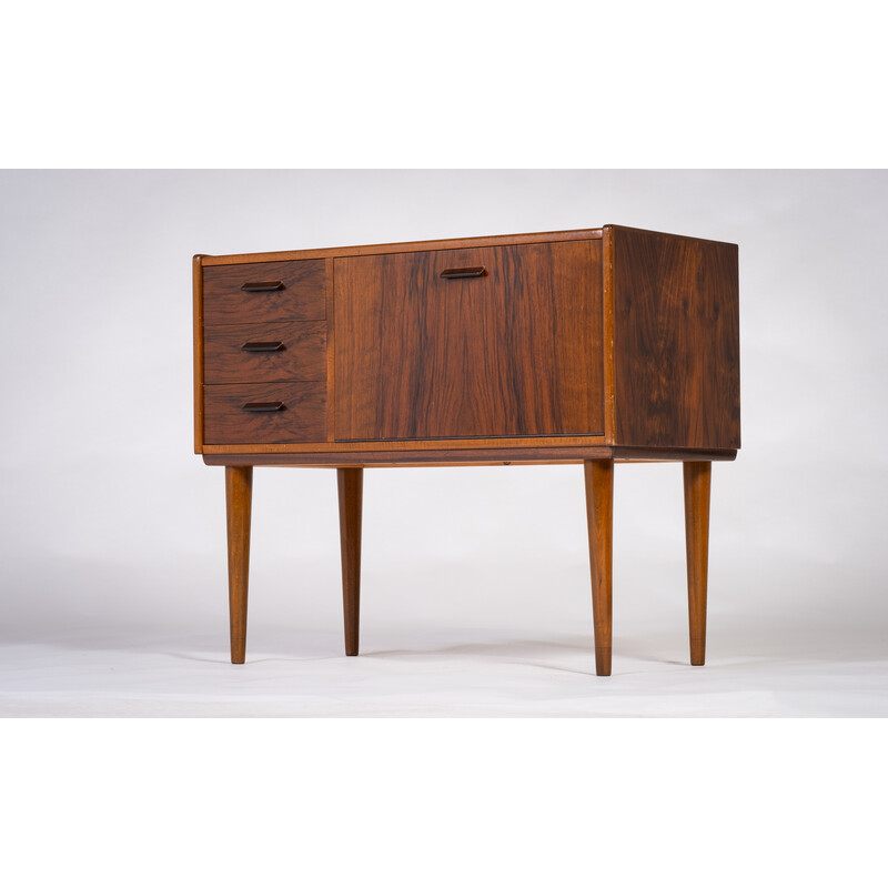 Vintage walnut chest of drawers with 3 drawers, Denmark 1960