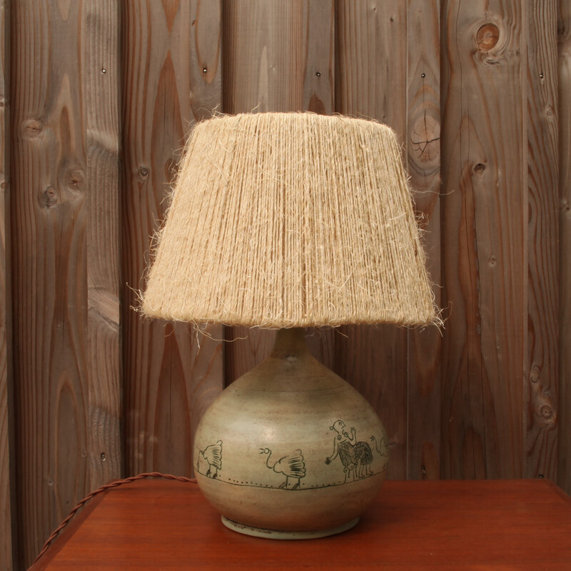 Vintage ceramic lamp by Jacques Blin