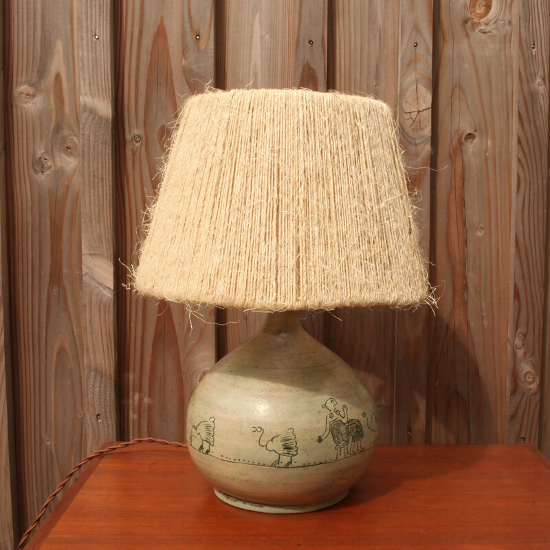 Vintage keramische lamp van Jacques Blin
