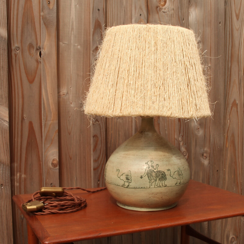 Vintage keramische lamp van Jacques Blin