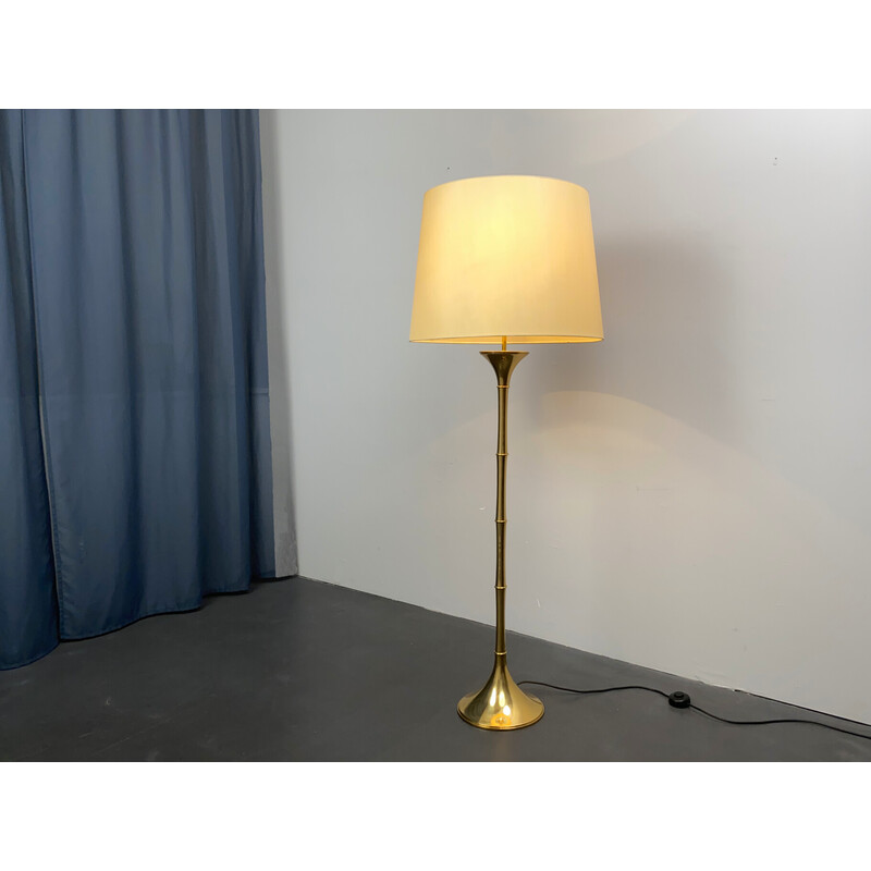 Vintage gold-plated “Bamboo” floor lamp by Ingo Maurer for M Design, Germany 1968