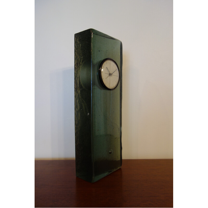 Pendule horloge en verre Saint Gobain - 1960