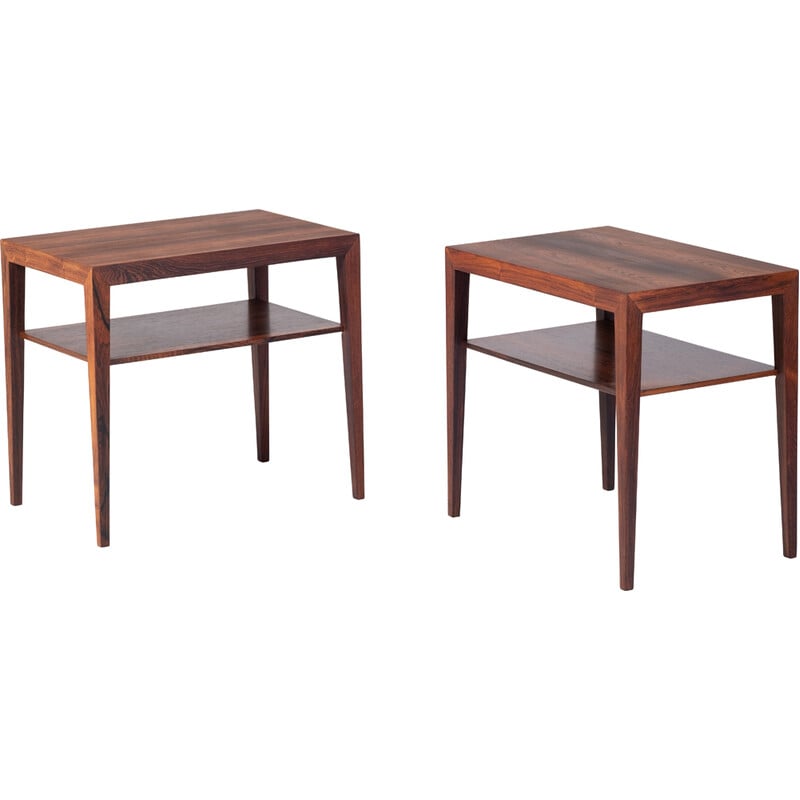 Tables d'appoint vintage en palissandre par Severin Hansen pour Haslev Møbelsnedkeri, Danemark 1960