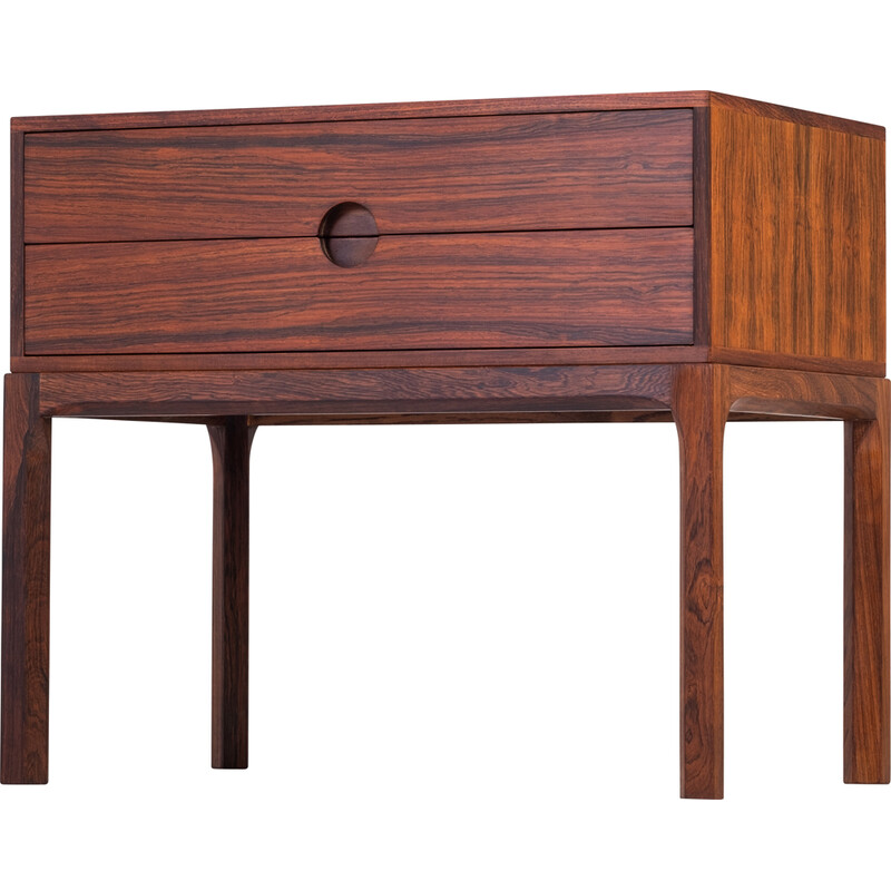 Vintage rosewood bedside table with 2 drawers by Aksel Kjersgaard, Denmark 1960