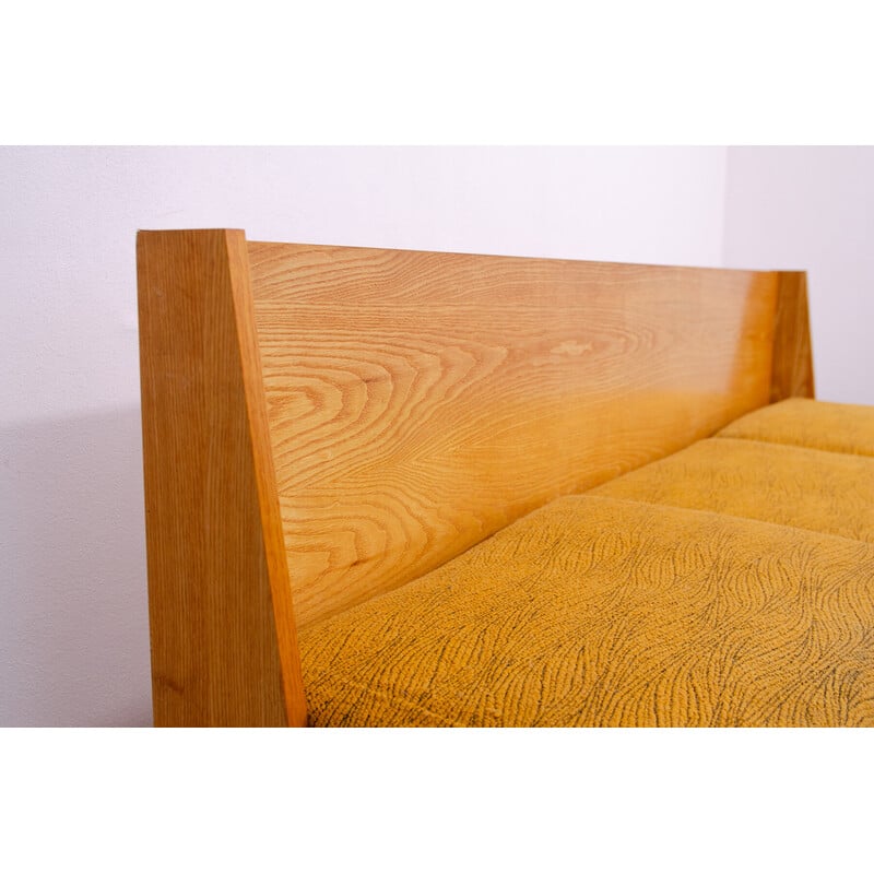 Vintage folding sofa bed in beech wood for Drevotvar, Czechoslovakia 1970
