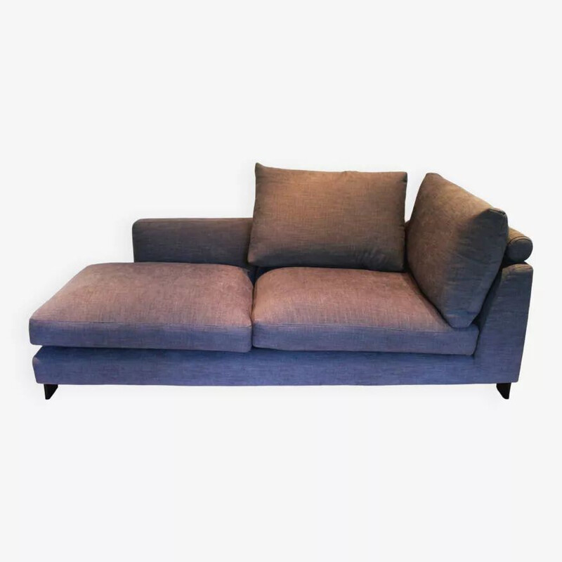 Vintage Lazy Time 2-Sitzer-Sofa aus massiver Birke und schwarz lackiertem Metall für Camerich