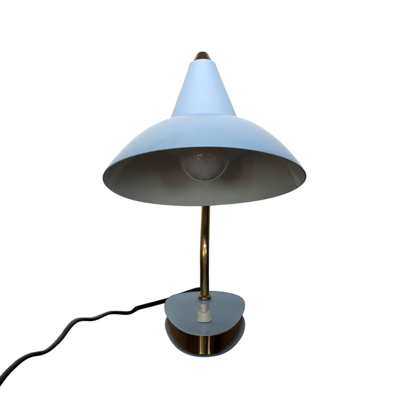 Lampe de table vintage en métal et laiton - 1950