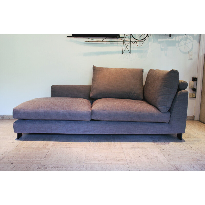 Vintage Lazy Time 2-Sitzer-Sofa aus massiver Birke und schwarz lackiertem Metall für Camerich