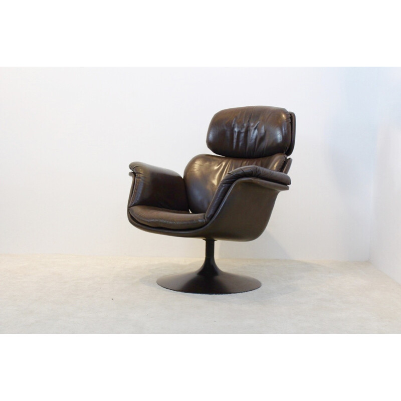 Artifort F545 Leather Big Tulip Chair F545 by Pierre Paulin - 1970s