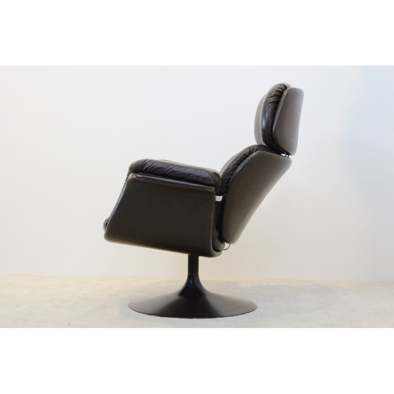 Artifort F545 Leather Big Tulip Chair F545 by Pierre Paulin - 1970s