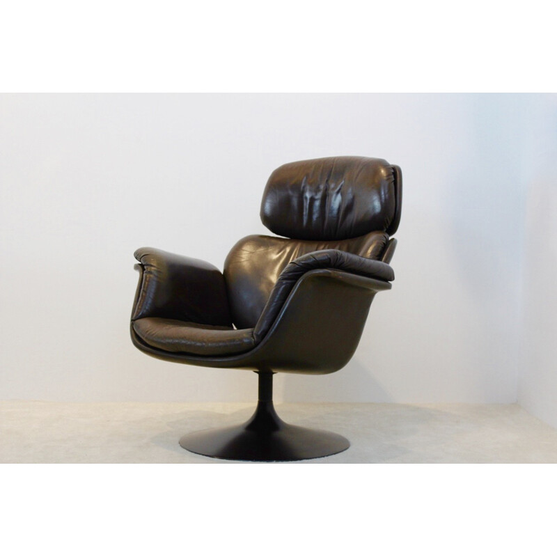 Artifort F545 Leather Big Tulip Chair F545 by Pierre Paulin - 1970s