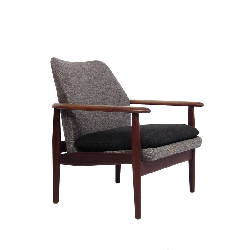 Hulmefa teak wooden armchair with a low backrest - 1960s