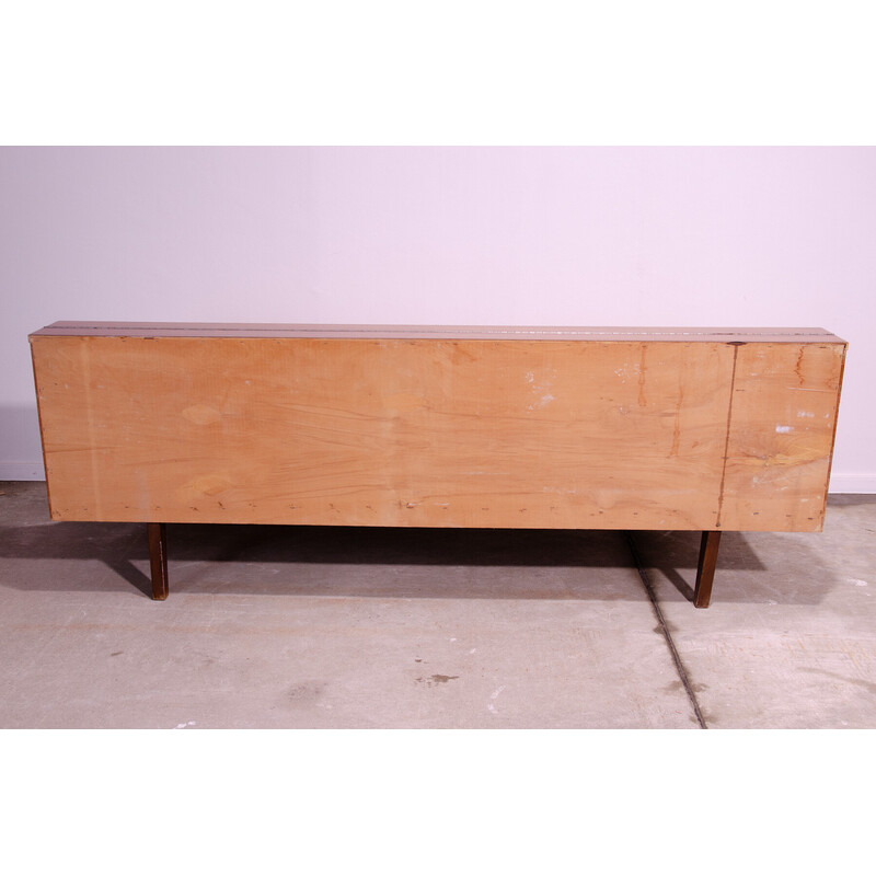 Vintage sofa bed in wood and ash veneer, Czechoslovakia 1970