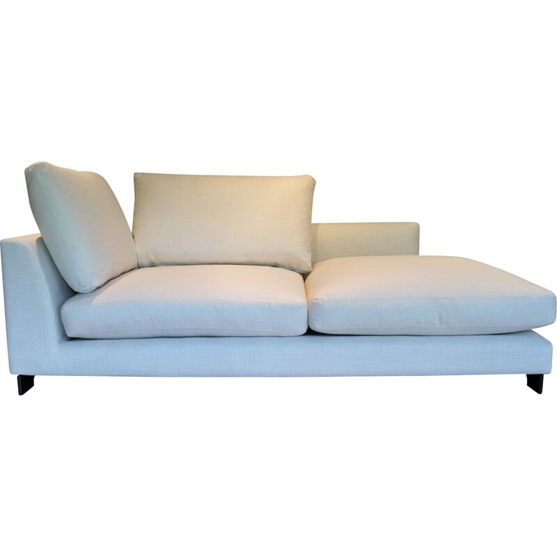 Lazy Time 2-zits vintage sofa in massief berken en zwart gelakt metaal voor Camerich