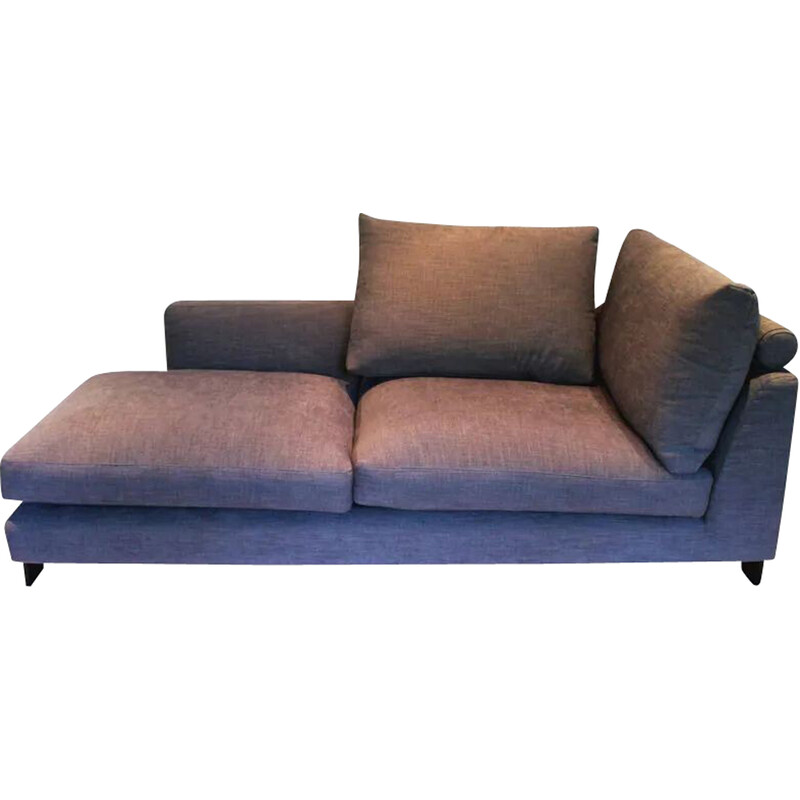 Lazy Time 2-zits vintage sofa in massief berken en zwart gelakt metaal voor Camerich