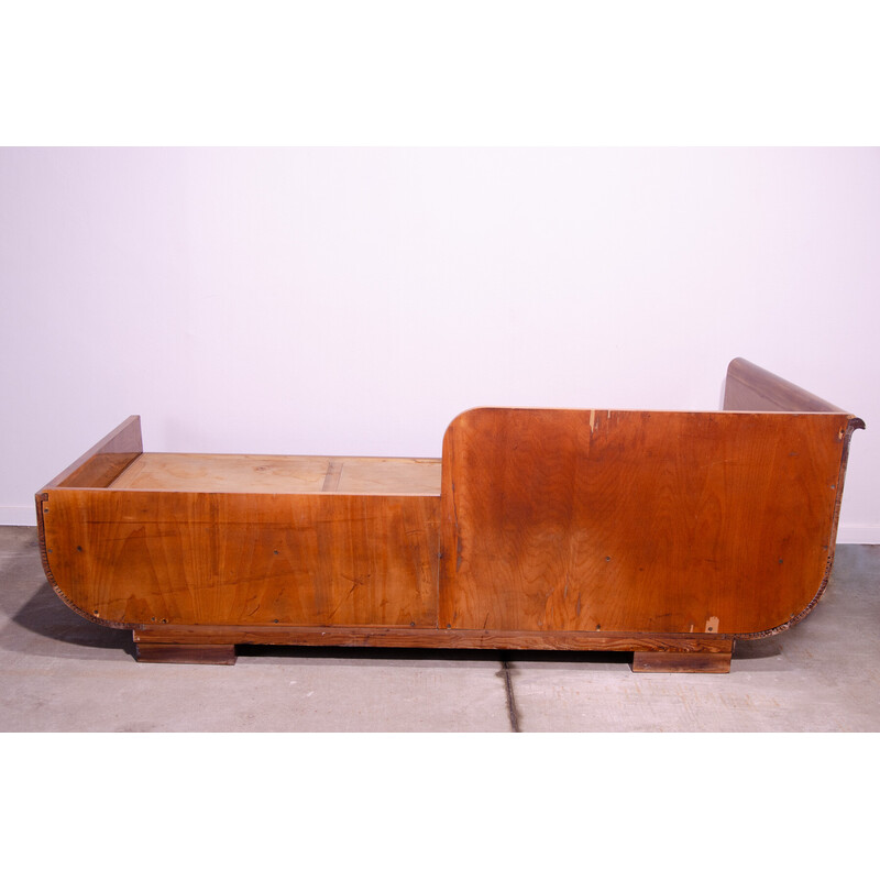 Vintage Tulipe 3-seater sofa in walnut wood for Thonet, Czechoslovakia 1930