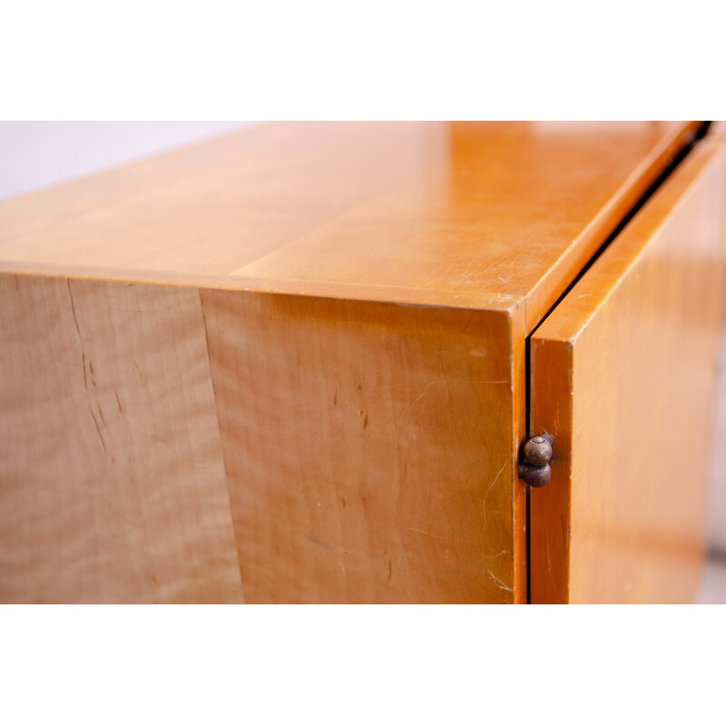 Vintage wall cabinet in beech and ash wood for Up Závody, Czechoslovakia 1960