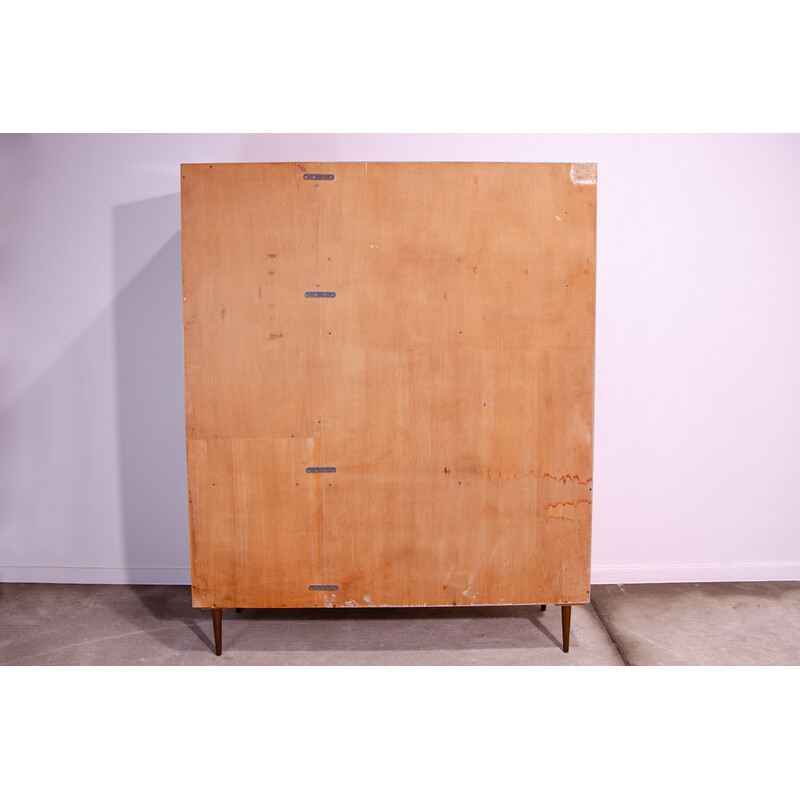 Vintage wall cabinet in beech and ash wood for Up Závody, Czechoslovakia 1960