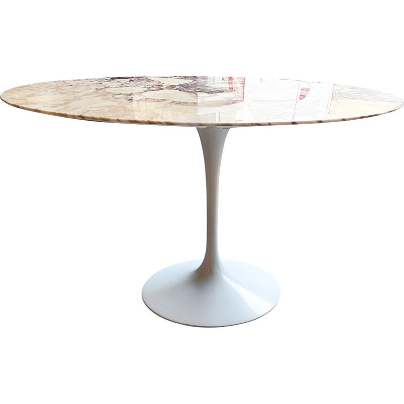 Table vintage Tulipe en marbre rose de Calacatta d'Eero Saarinen pour Knoll