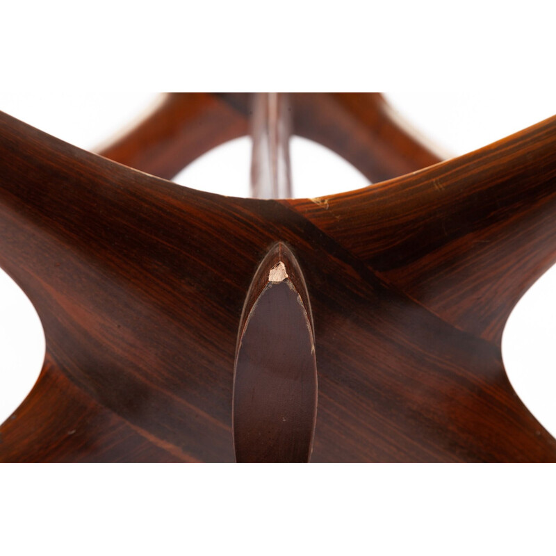 Vintage rosewood and glass coffee table by Illum Wikkelsø, Denmark 1960