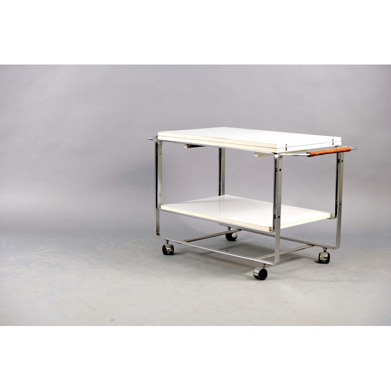 Vintage iron and wood serving trolley by Horst Brüning for Kill international, 1969