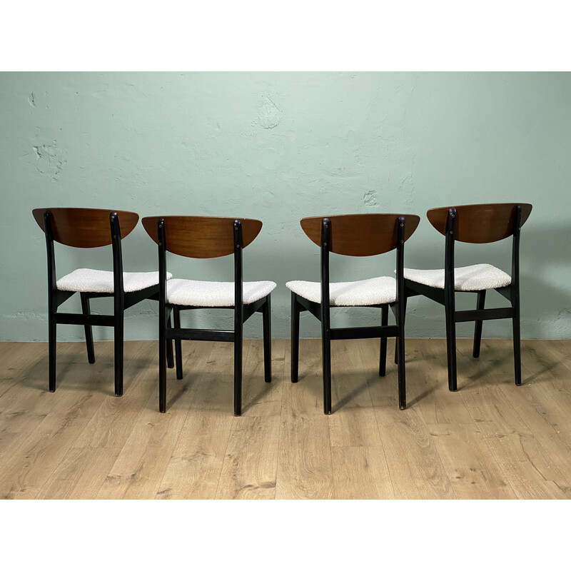 Set of 4 vintage teak chairs, 1960