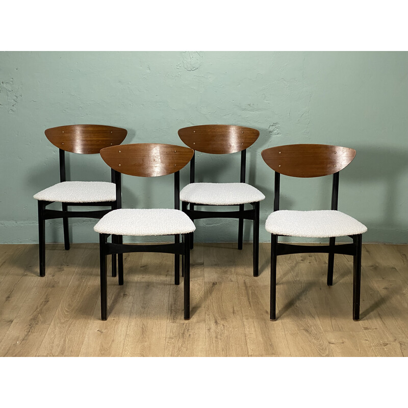 Conjunto de 4 cadeiras vintage em teca, 1960