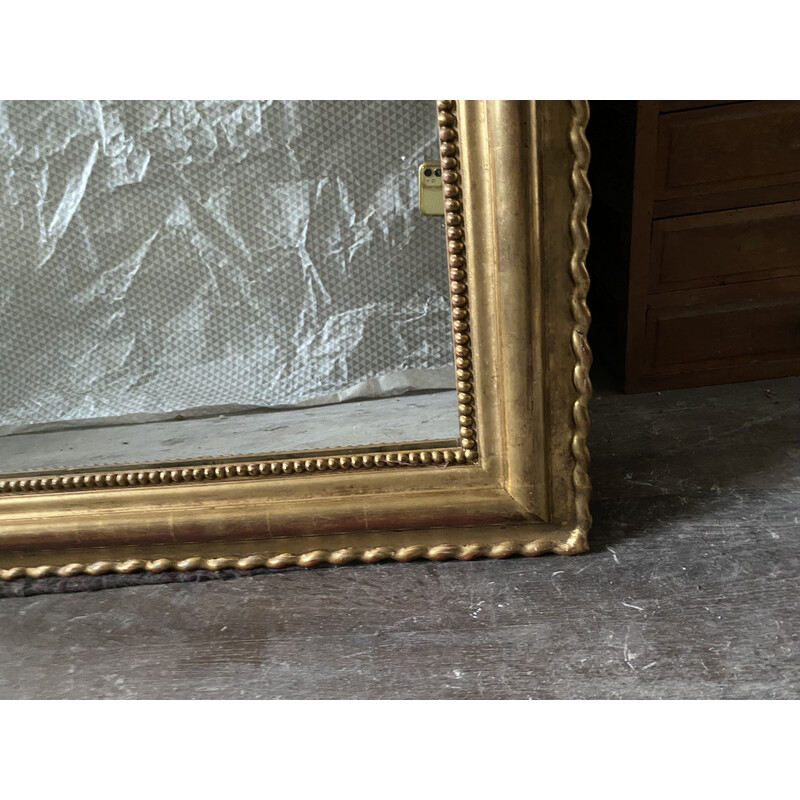 Vintage rectangular gilded mirror by Louis-Philippe