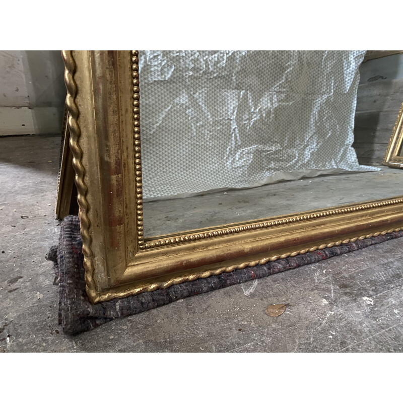 Vintage rectangular gilded mirror by Louis-Philippe