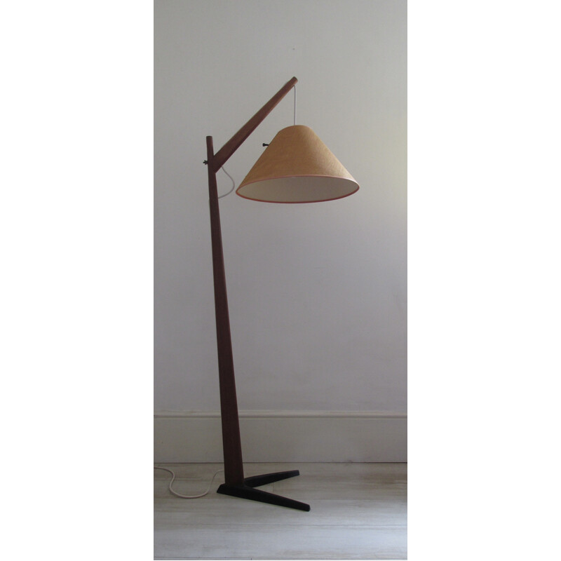 Scandinavian Floor Lamp in teak and steel - 1960s