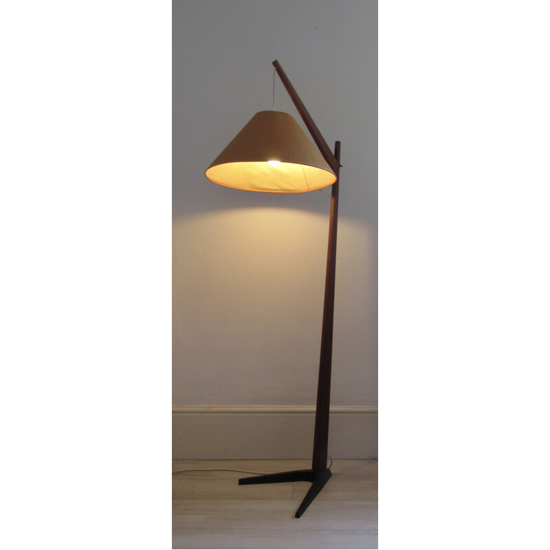 Scandinavian Floor Lamp in teak and steel - 1960s
