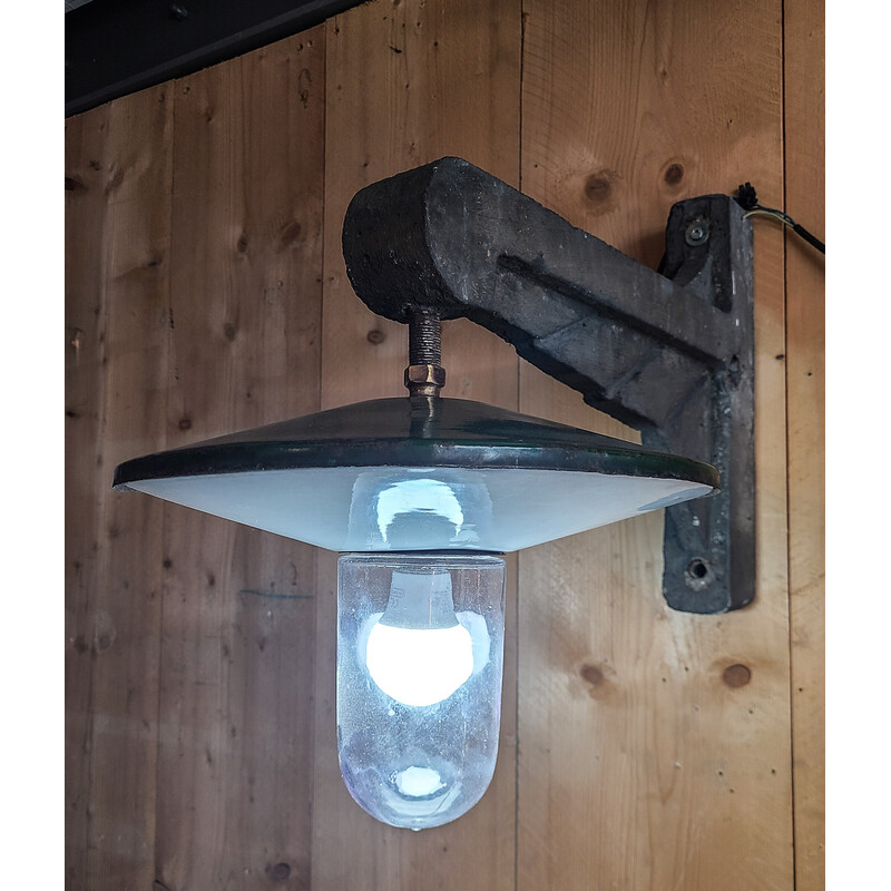 Vintage industrial wall lamp in concrete arms, 1923