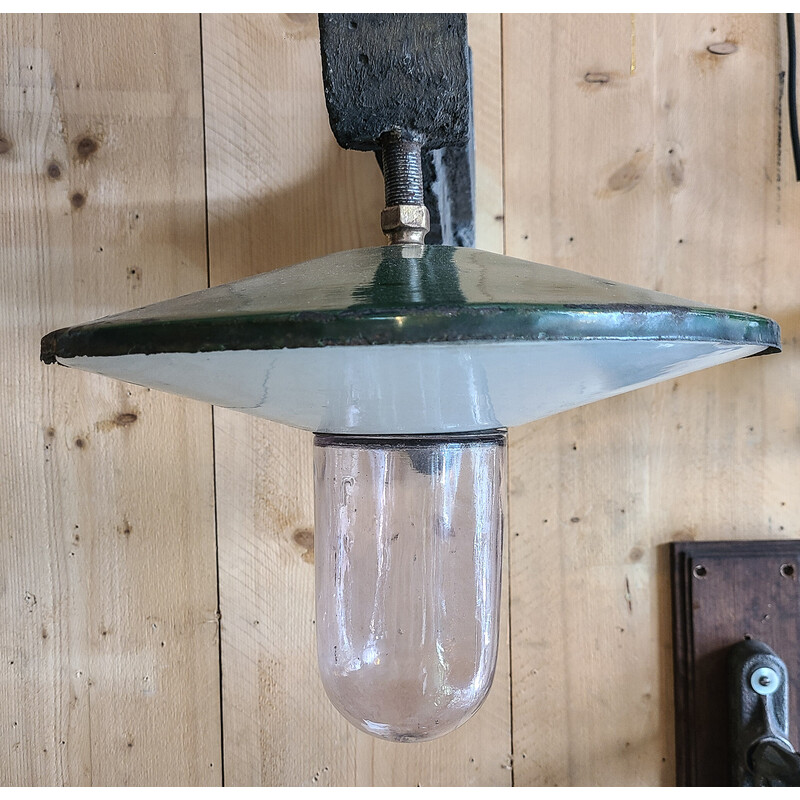 Vintage industrial wall lamp in concrete arms, 1923