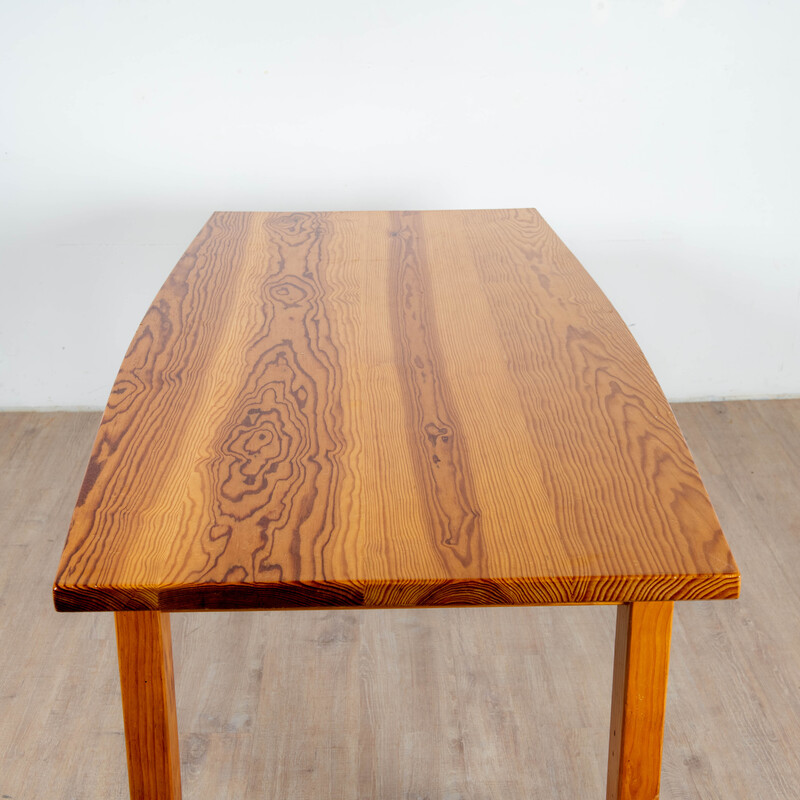 Vintage pine dining table by Pierre Gauthier Delaye for Vergneres, 1950