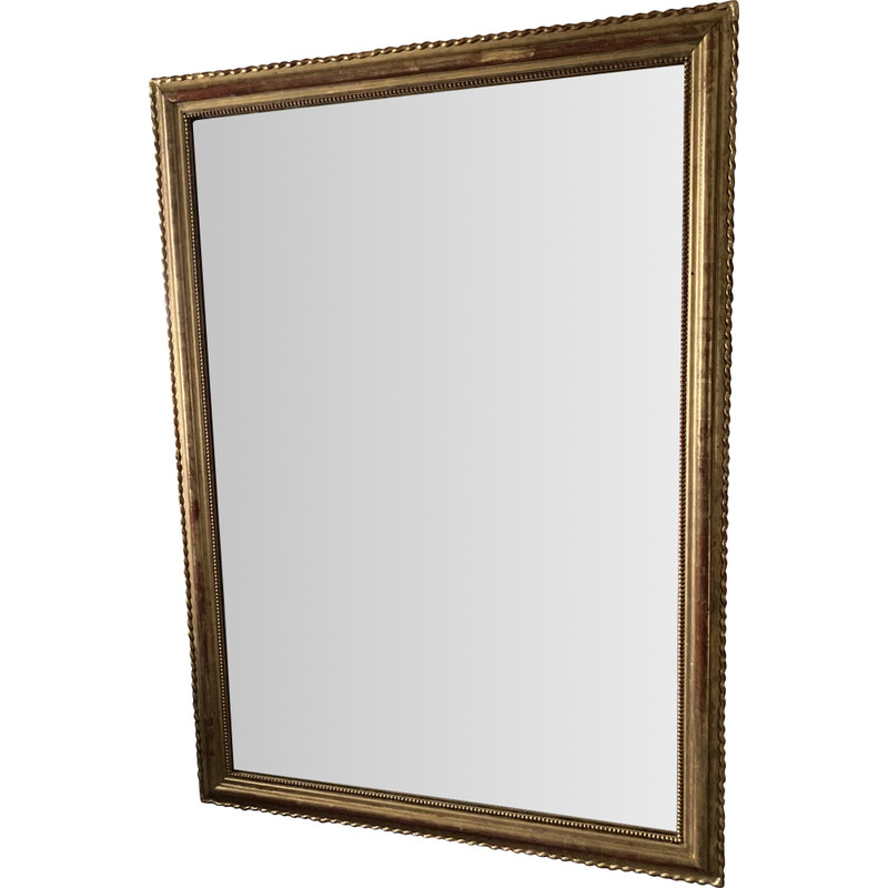 Miroir vintage rectangulaire doré par Louis-Philippe