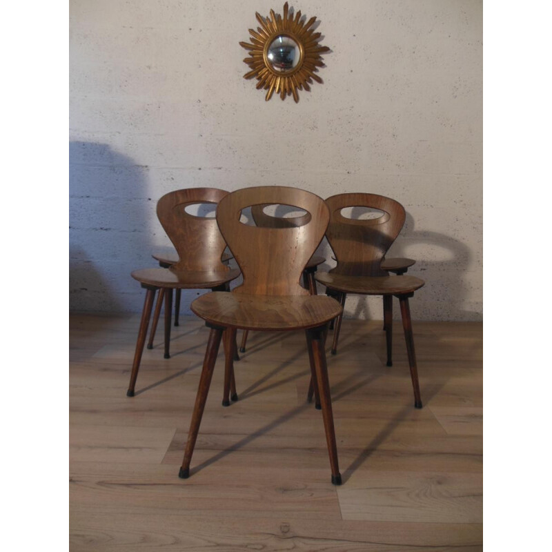 Suite of 6 "Bistro" chairs, Manufacture Baumann - 1960s