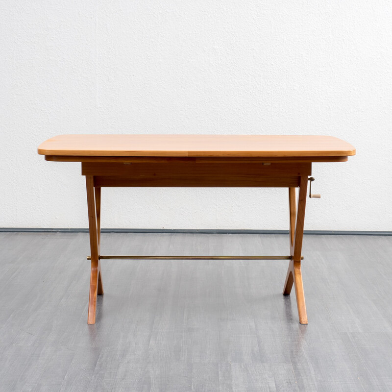 Height adjustable coffee table in cherrywood - 1950s