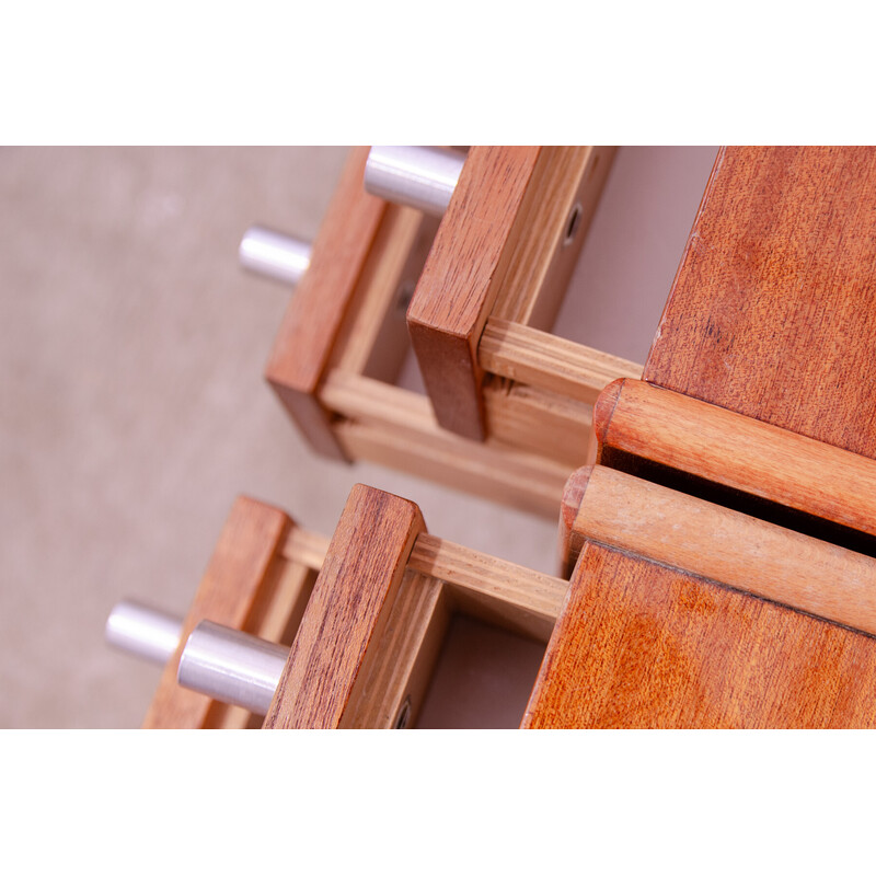 Pair of vintage mahogany nightstands for Up Závody, Czechoslovakia 1980