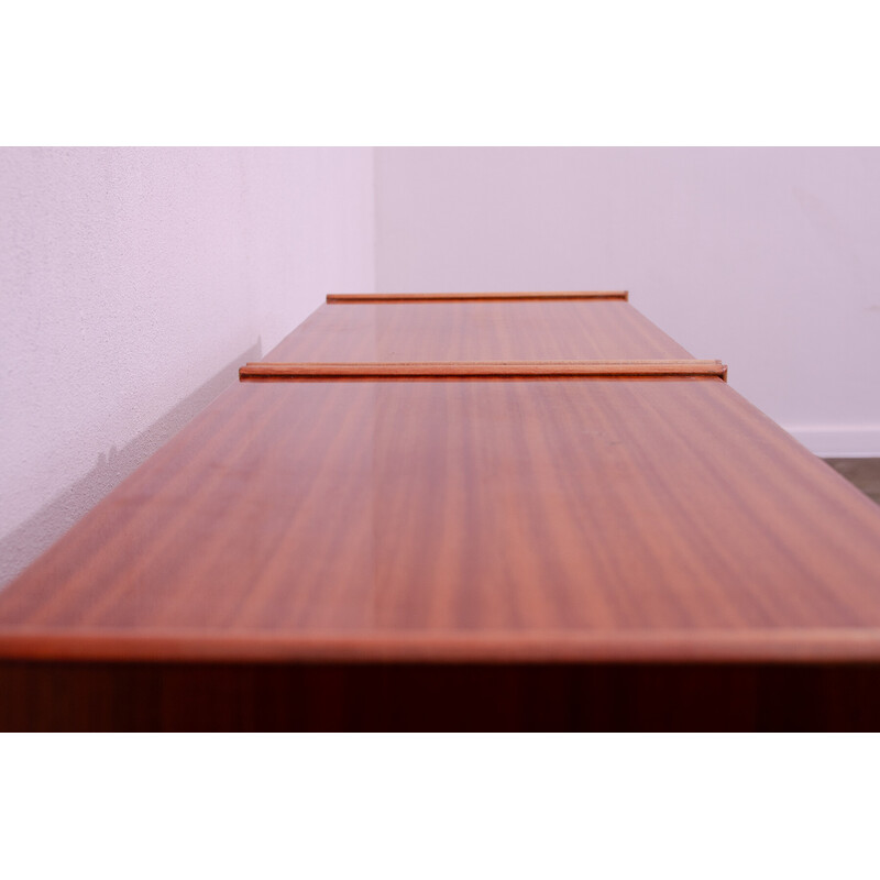 Pair of vintage mahogany nightstands for Up Závody, Czechoslovakia 1980