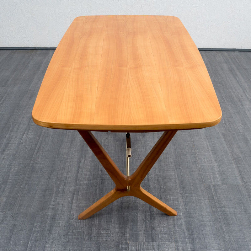 Height adjustable coffee table in cherrywood - 1950s